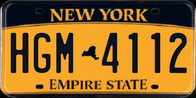NY license plate HGM4112