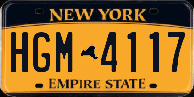 NY license plate HGM4117