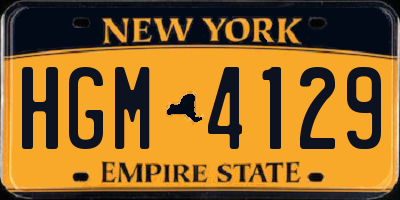 NY license plate HGM4129