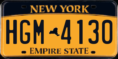 NY license plate HGM4130