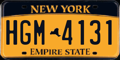 NY license plate HGM4131