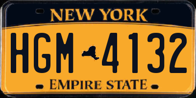 NY license plate HGM4132