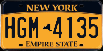 NY license plate HGM4135