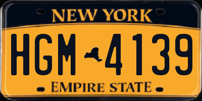 NY license plate HGM4139