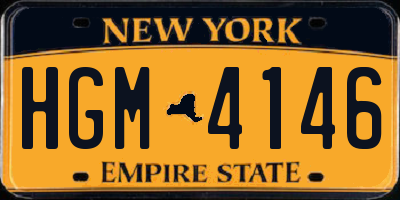NY license plate HGM4146