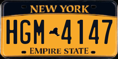 NY license plate HGM4147