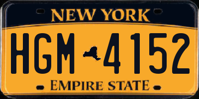 NY license plate HGM4152