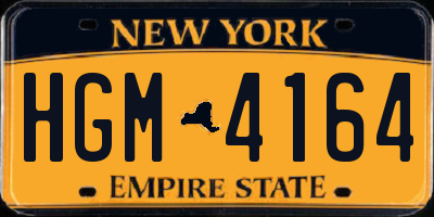 NY license plate HGM4164