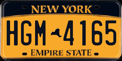NY license plate HGM4165