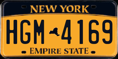 NY license plate HGM4169