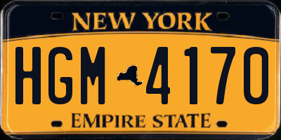 NY license plate HGM4170