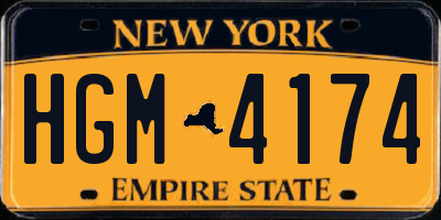 NY license plate HGM4174