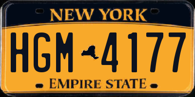 NY license plate HGM4177