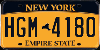 NY license plate HGM4180