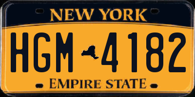 NY license plate HGM4182
