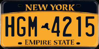 NY license plate HGM4215