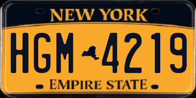 NY license plate HGM4219