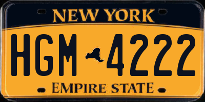 NY license plate HGM4222