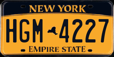 NY license plate HGM4227