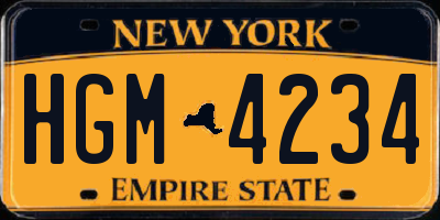 NY license plate HGM4234