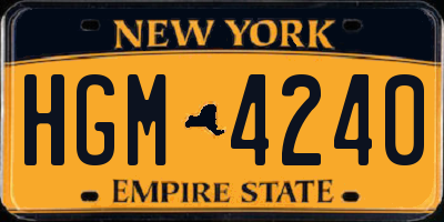 NY license plate HGM4240