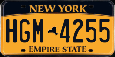 NY license plate HGM4255