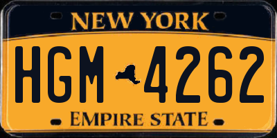 NY license plate HGM4262