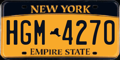 NY license plate HGM4270