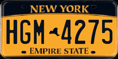 NY license plate HGM4275