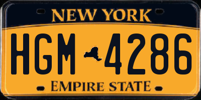 NY license plate HGM4286