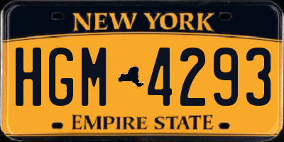 NY license plate HGM4293