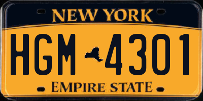 NY license plate HGM4301