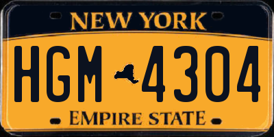 NY license plate HGM4304
