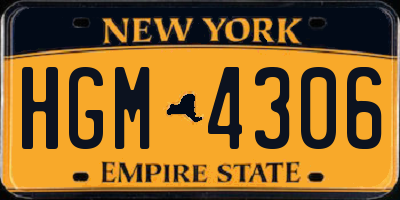 NY license plate HGM4306