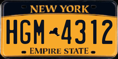 NY license plate HGM4312