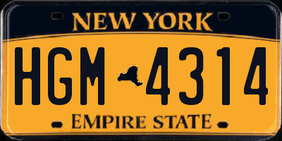 NY license plate HGM4314