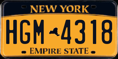 NY license plate HGM4318