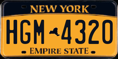 NY license plate HGM4320