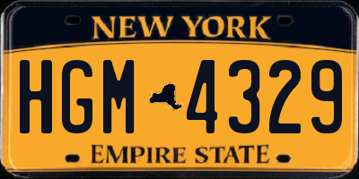 NY license plate HGM4329