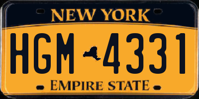 NY license plate HGM4331