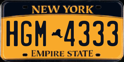 NY license plate HGM4333