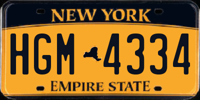 NY license plate HGM4334