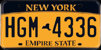 NY license plate HGM4336