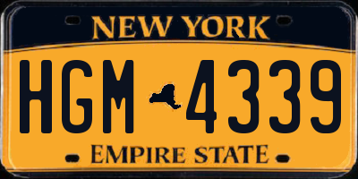 NY license plate HGM4339