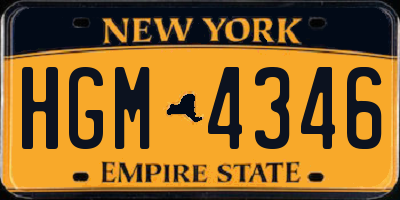 NY license plate HGM4346