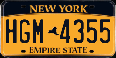 NY license plate HGM4355