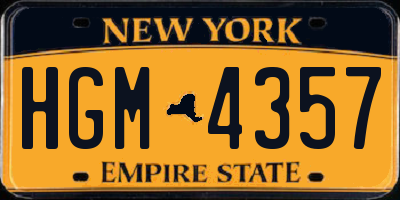 NY license plate HGM4357