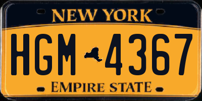 NY license plate HGM4367
