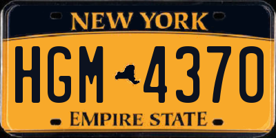 NY license plate HGM4370