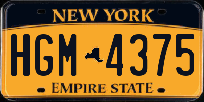NY license plate HGM4375
